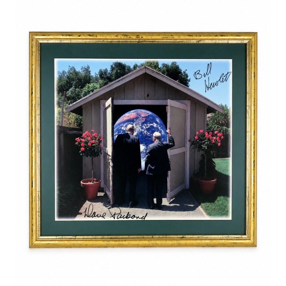 Vintage Framed Poster Silicon Valley 1995 HP Hewlett Packard Garage Bill Dave